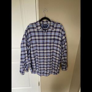 Ralph Lauren Blue plaid Long Sleeve Button Down Shirt Big Shirt